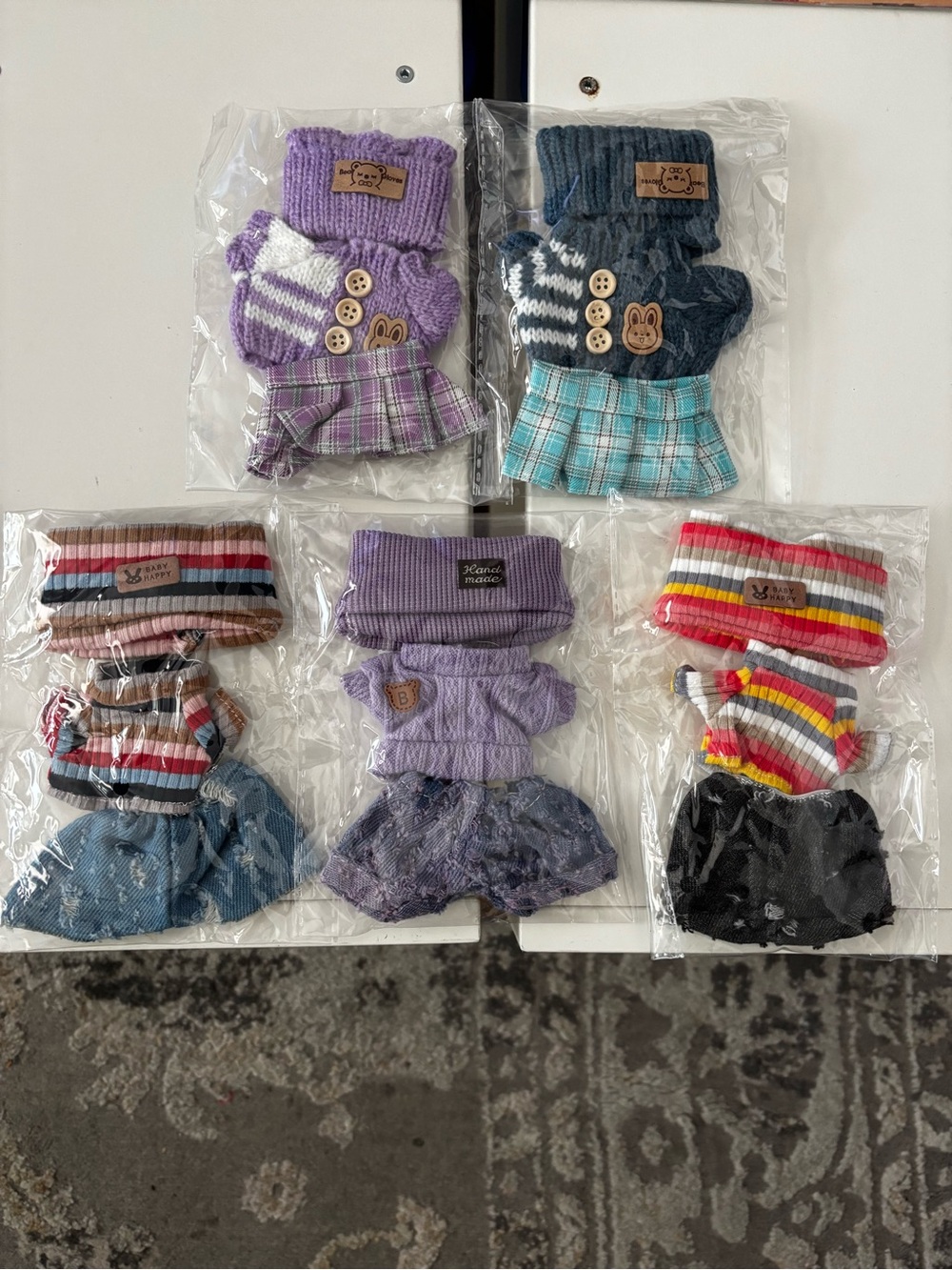 Labubu Doll Clothes.  Lot of 5